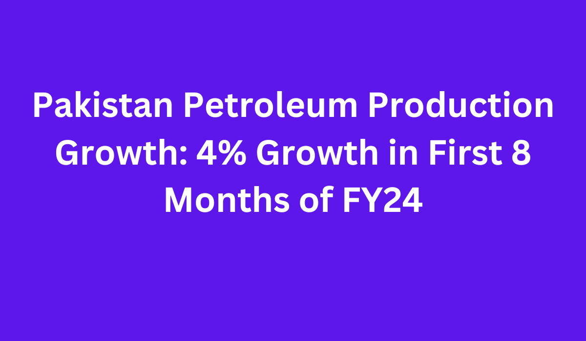 Pakistan Petroleum Production Growth 4 Growth in First 8 Months of FY24